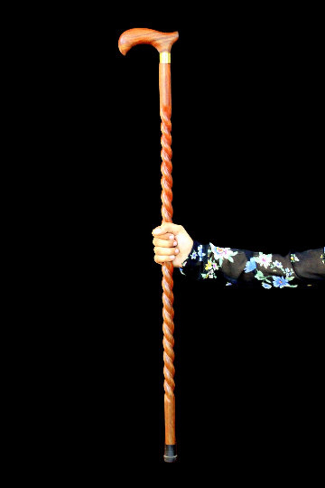 Unisex Wooden Spiral Stick Handmade Walking Cane One Piece 36 Inches