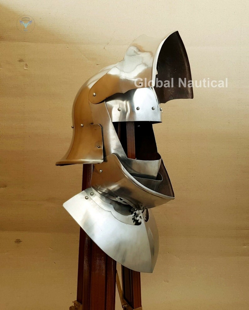 Medieval Gothic German Sallet Helmet 18ga Movable Visor Etsy