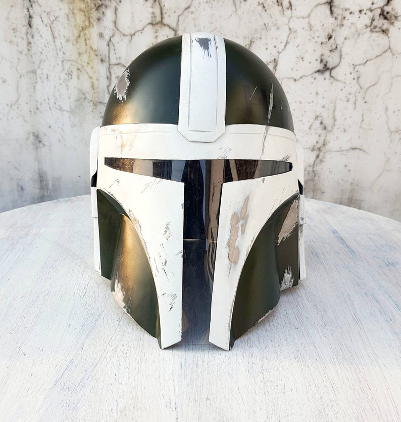 Steel Mandalorian Helmet With Leather Liner Army Green Hand Etsy