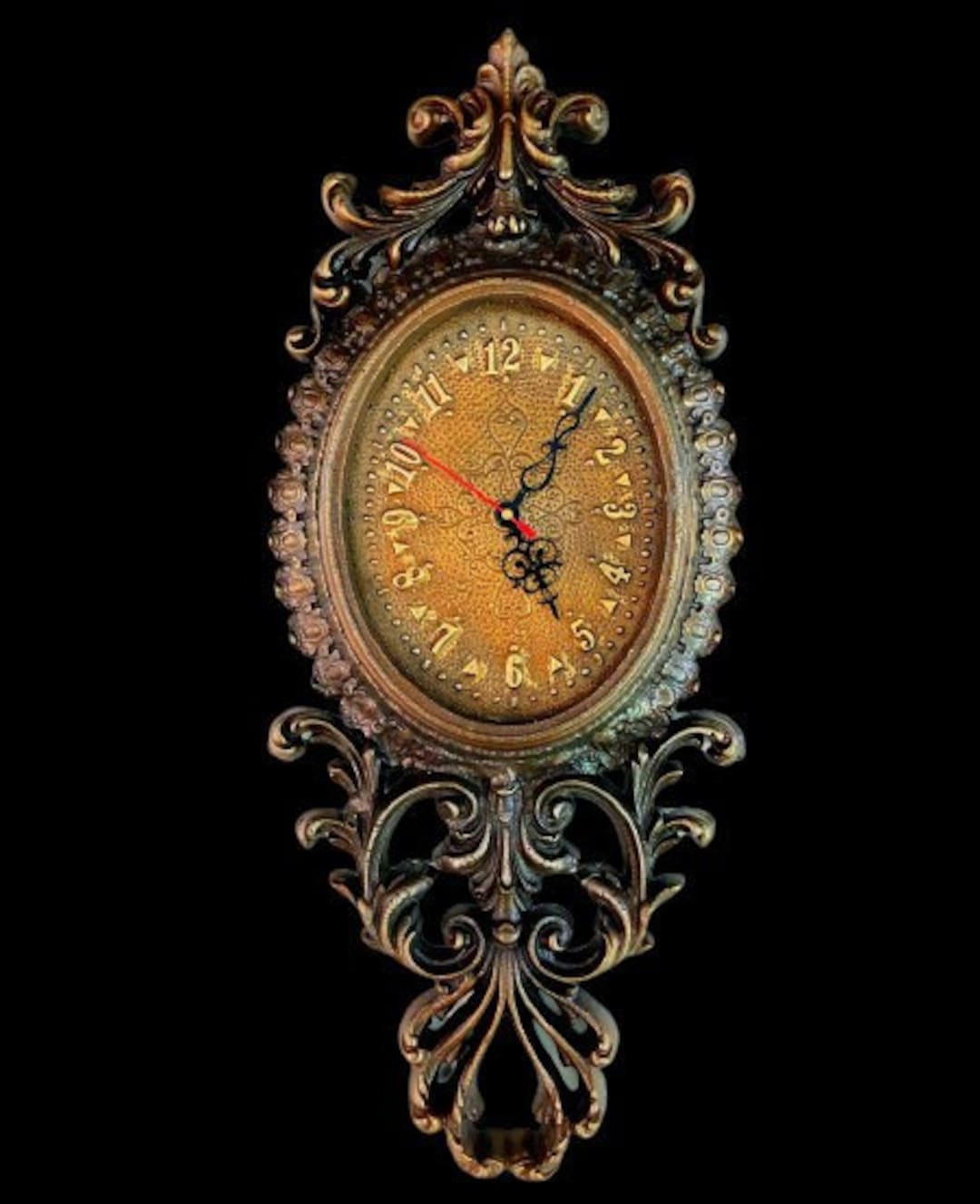 Antique Clock Victorian Wall Clock Handcarved Wall Clock / Vintage Wall