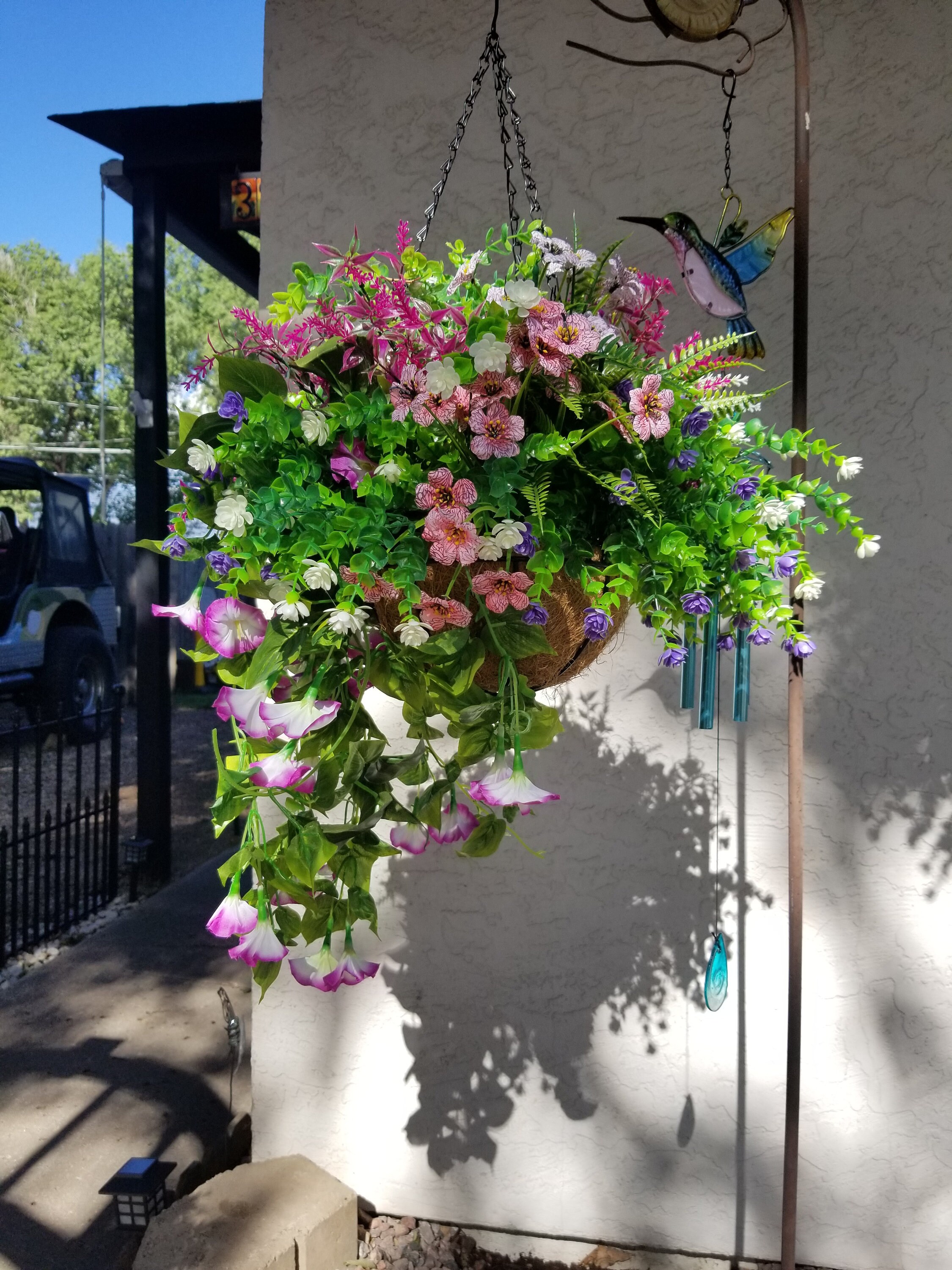 Hanging basket artificial flowers Etsy