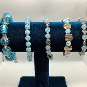 Bracelets- baby blue glass