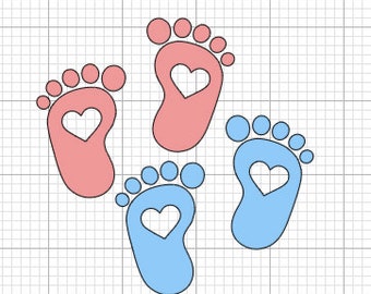 Download Baby Footprint Heart Etsy