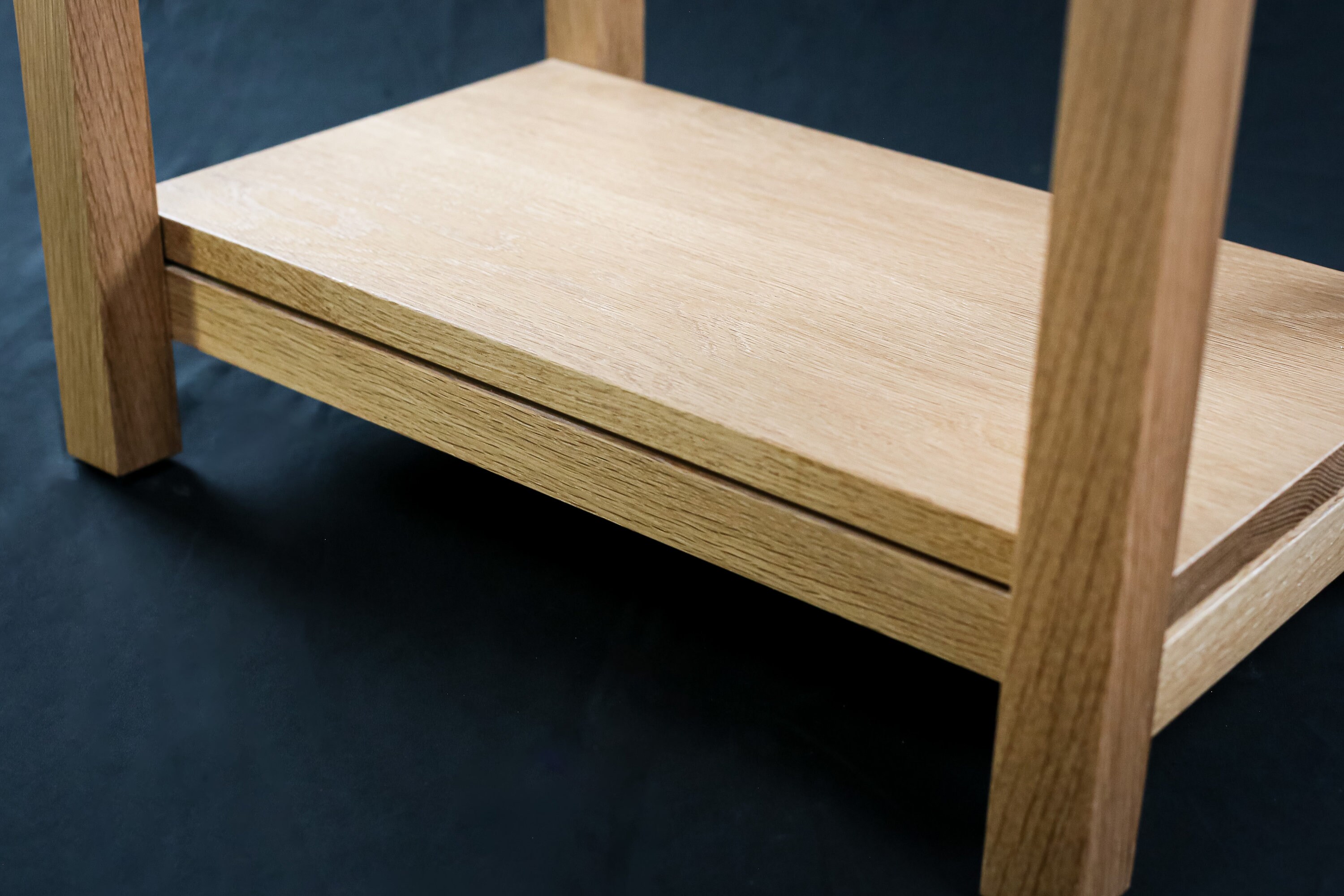 Walnut End Table With Shelf Storage Solid Wood Side Table Nightstand