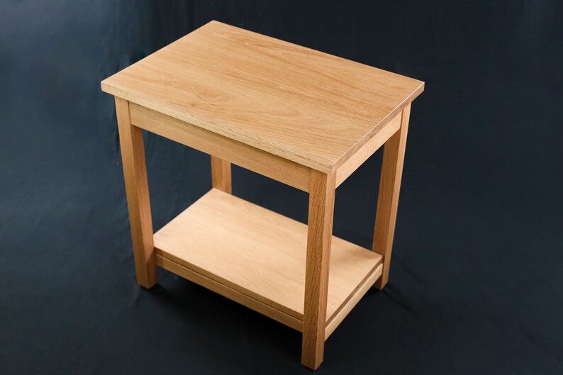 Walnut End Table With Shelf Storage Solid Wood Side Table Nightstand