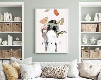 Abstract floral art print, Abstract flower printable, Floral poster, Abstract fashion printable, Abstract botanical wall art