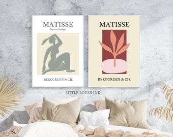Henri Matisse printable wall art set of 2, Matisse decor, Matisse poster, Henri Matisse digital print, Henri Matisse cut-out prints