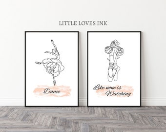 Dance printable set of 2, Dance poster, Dance wall art, Dance wall decor, Dance wall print, Home decor, Home decor print. Living room art