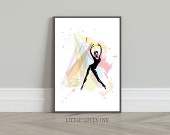 Abstract dancer printable wall art, Abstract dancer print, Dancer gift print, Home decor wall art