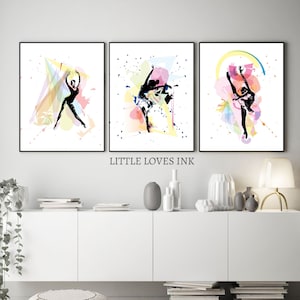 Abstract dance art set of 3, Dance print instant download, Dance poster, Contemporary dance print, Dance poster, Home decor dance print