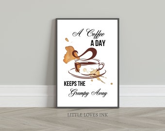 Arte de la pared de la cocina del café, Impresiones de la cocina, Humor impresión del café, Decoración de la cocina, Arte de la pared del café, Arte del café, Decoración del hogar, Regalo del café