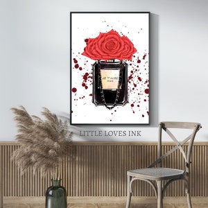 Fashion perfume wall art print, Fashion print, Perfume bottle wall art, Digital download print, fashion wall art gift, Fashion decor