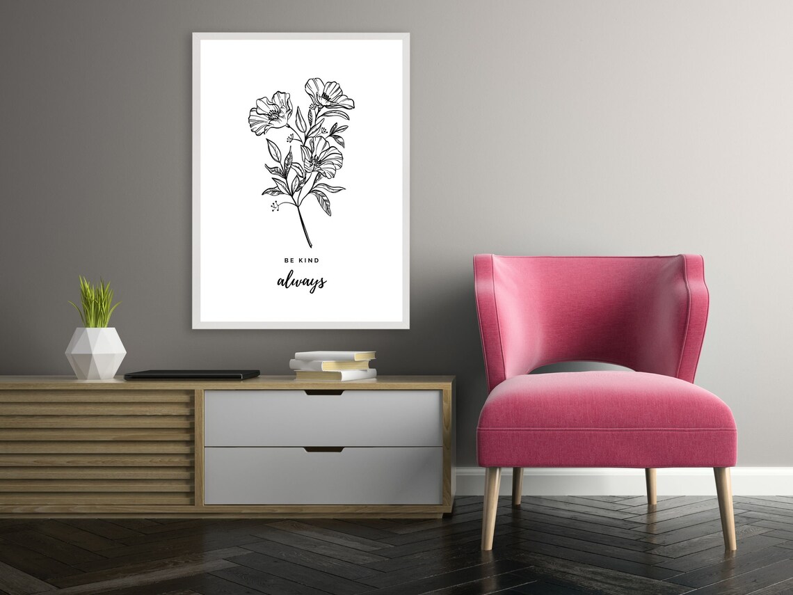 Positive saying printable wall art Inspirational quote Be | Etsy