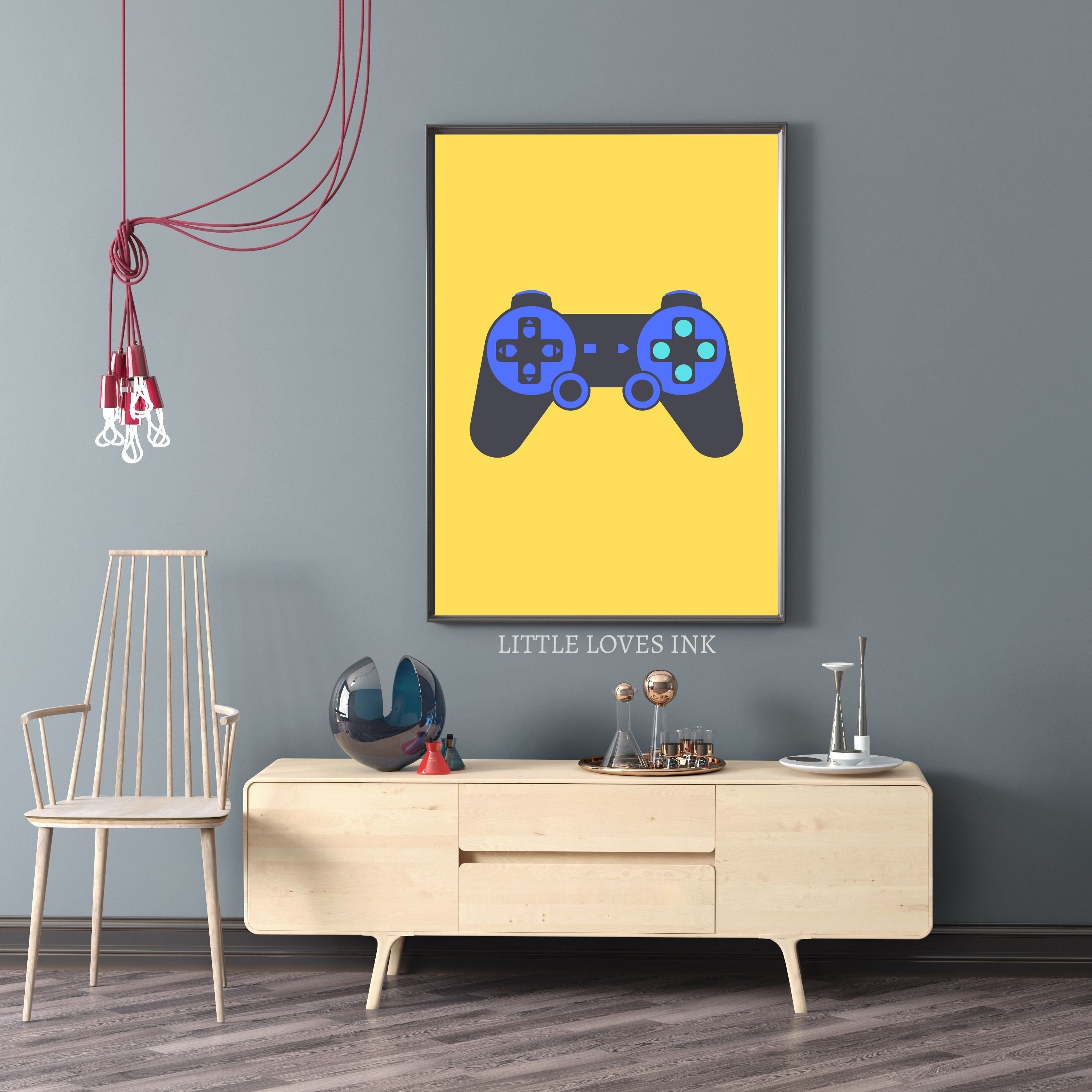 Retro Gaming Prints Set of 3, Retro Gaming Controller Wall Art, Gaming ...