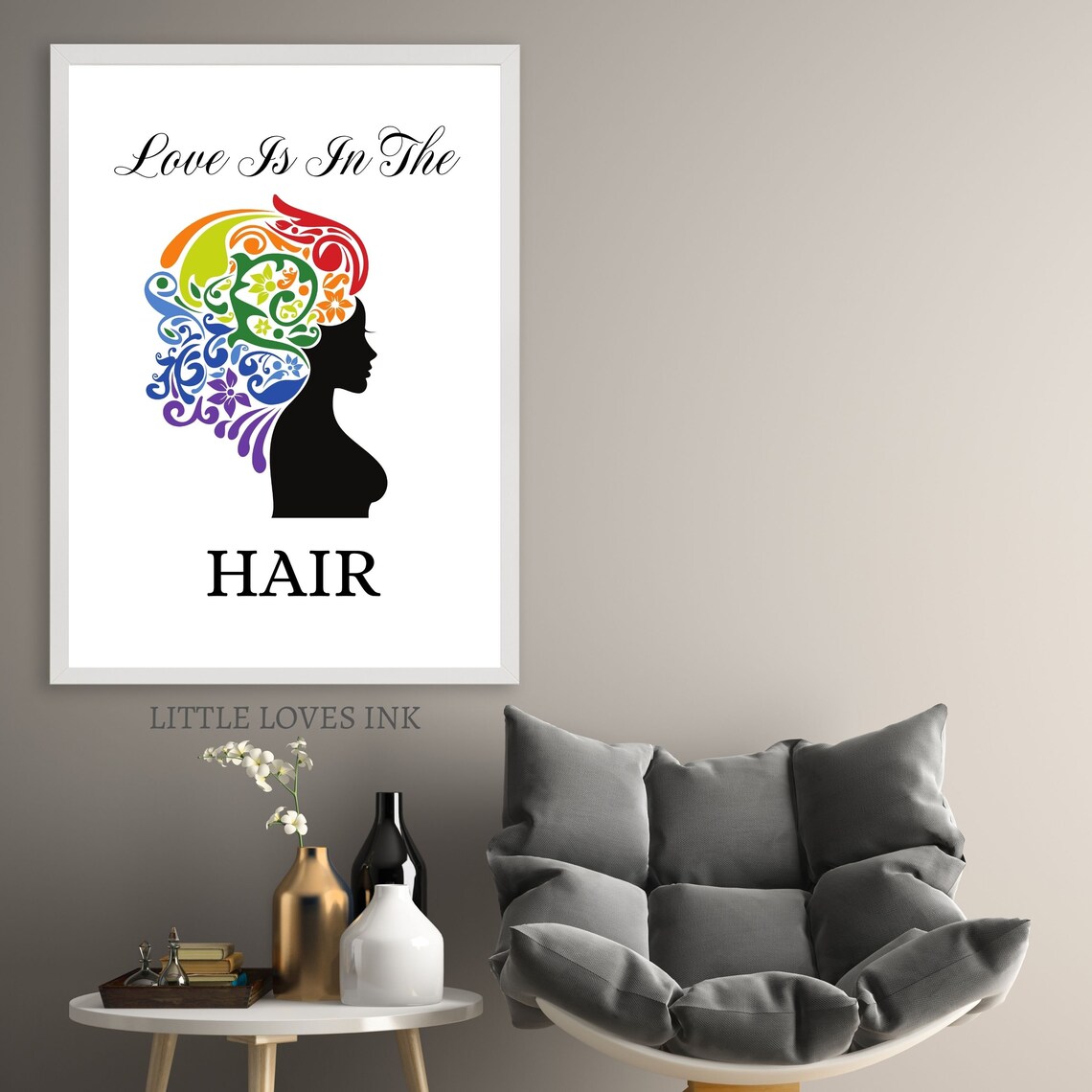 Hair Salon Wall Art, Hair Wall Decor, Hair Wall Print, Salon Decor