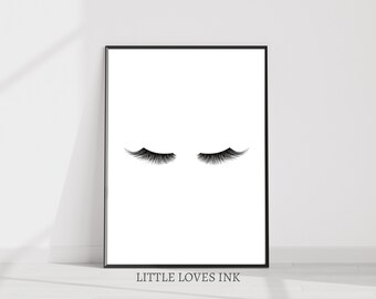 Eyelashes print, Eyelashes wall art, Dressing room wall art, Salon Decor, Lash decor