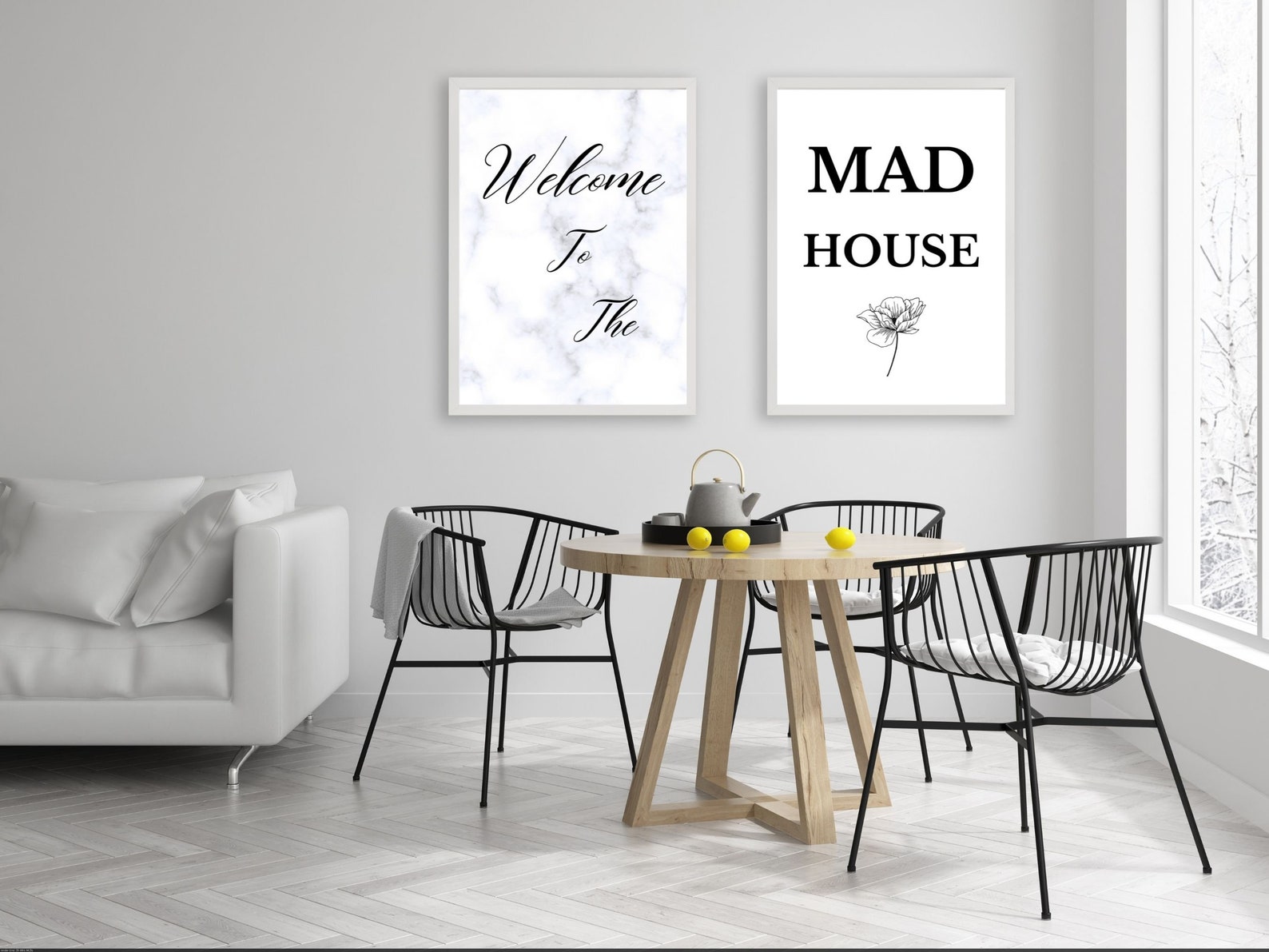 Set of 2 wall art prints Humourous printable wall art Living Etsy