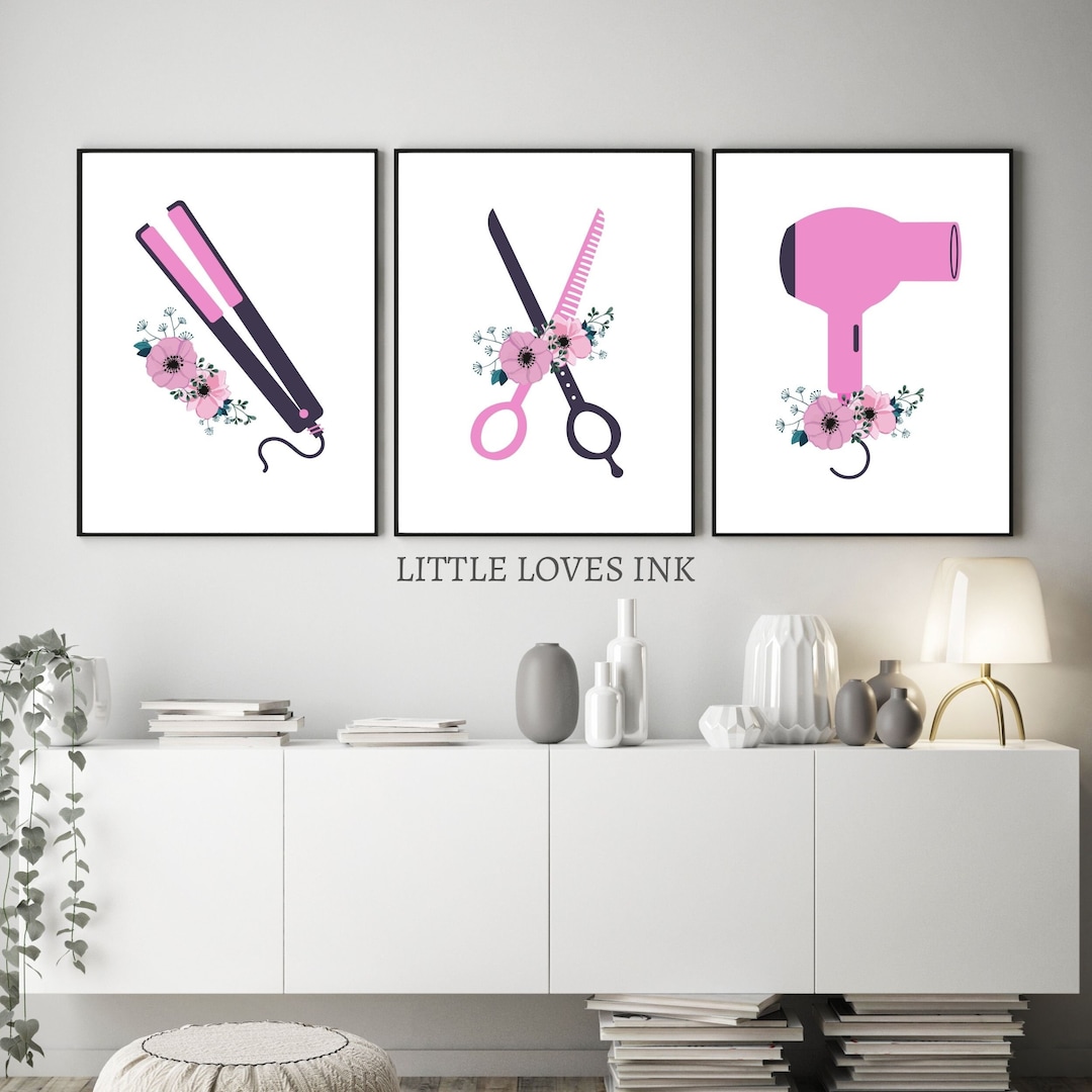 Hair Salon Decor Set of 3 Prints, Hair Salon Decor, Hair Salon Wall Art
