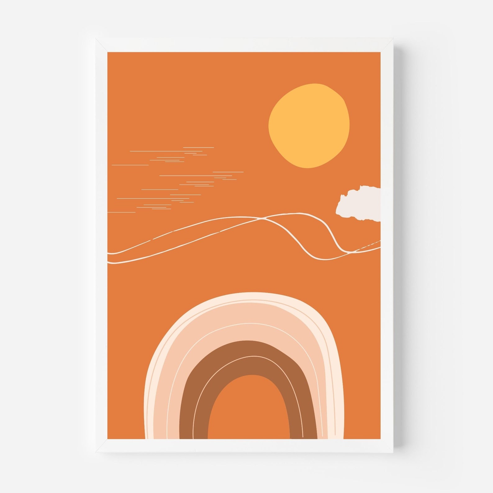 Boho Rainbow Printable, Rainbow Wall Art, Bohemian Rainbow Poster