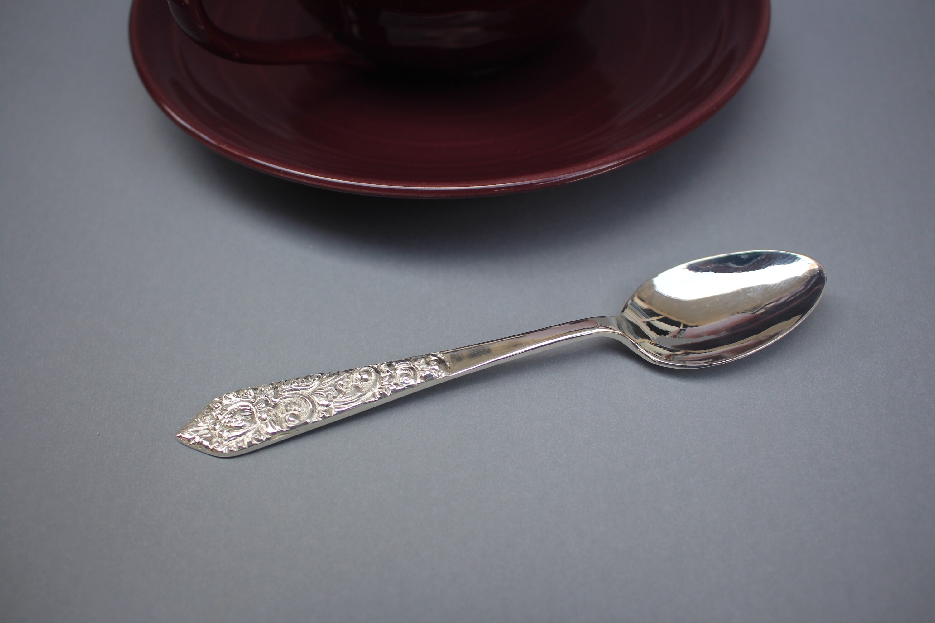 Engraved Tea Spoon Made from 800 Silver Unique Spoon Tea Etsy