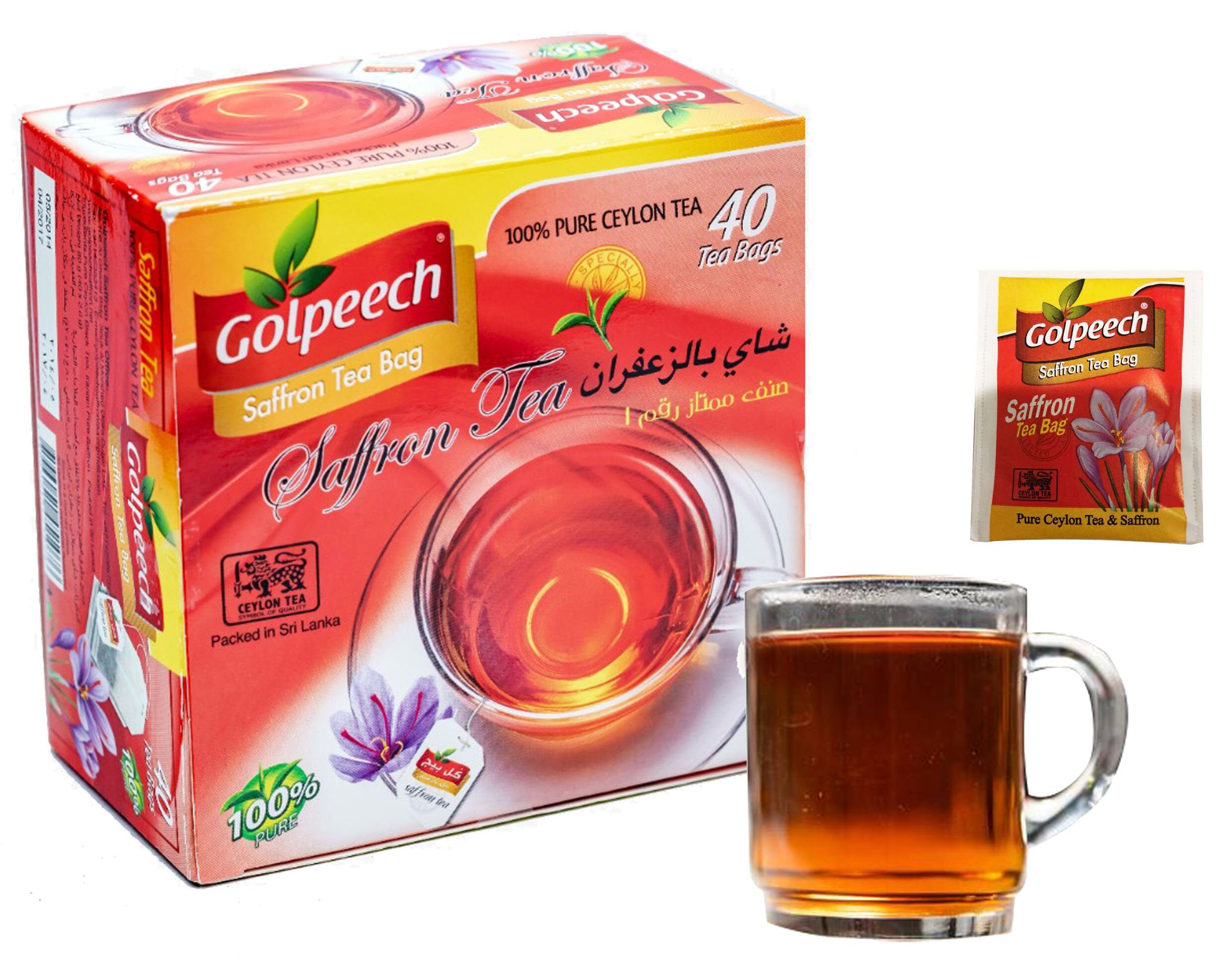 Premium Quality Saffron Tea Bags 100 Pure Ceylon Tea & NEGIN Etsy