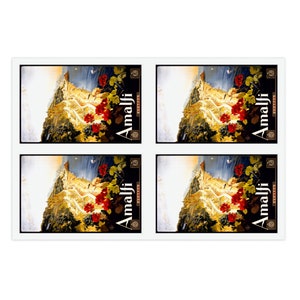 Amalfi Coast, Italy Vintage Sticker Sheets