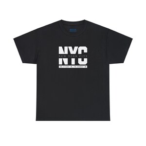 NYC Lat en Lon Unisex zwaar katoenen T-shirt