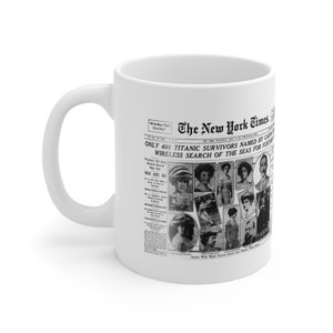 New York Times Titanic Headline Ceramic Mug 11oz