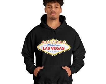Las Vegas Sign Hoodie, Retro Travel Sweatshirt, Welcome to Vegas Pullover, Tourist Unisex Jumper, Nevada Souvenir Top