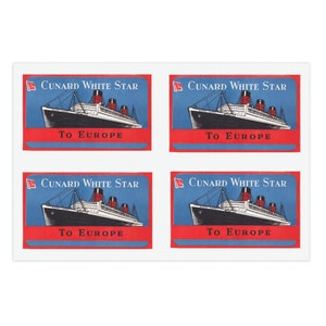 Queen Mary to Europe Vintage Sticker Sheets