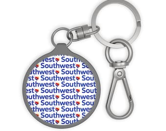 Southwest Airlines Keyring Tag - Travel Luggage Accessory, Airline Memorabilia, Bag Tag, Keychain Holder, Gift for Travel Enthusiasts