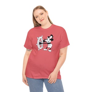 Mickey Mouse as Steamboat Willie Unisex Heavy Cotton Tee