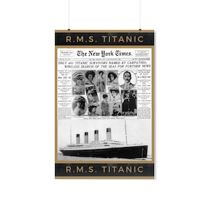 Titanic NYT Headline Premium Matte Vertical Poster