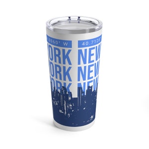 NYC In Blue Tumbler 20oz