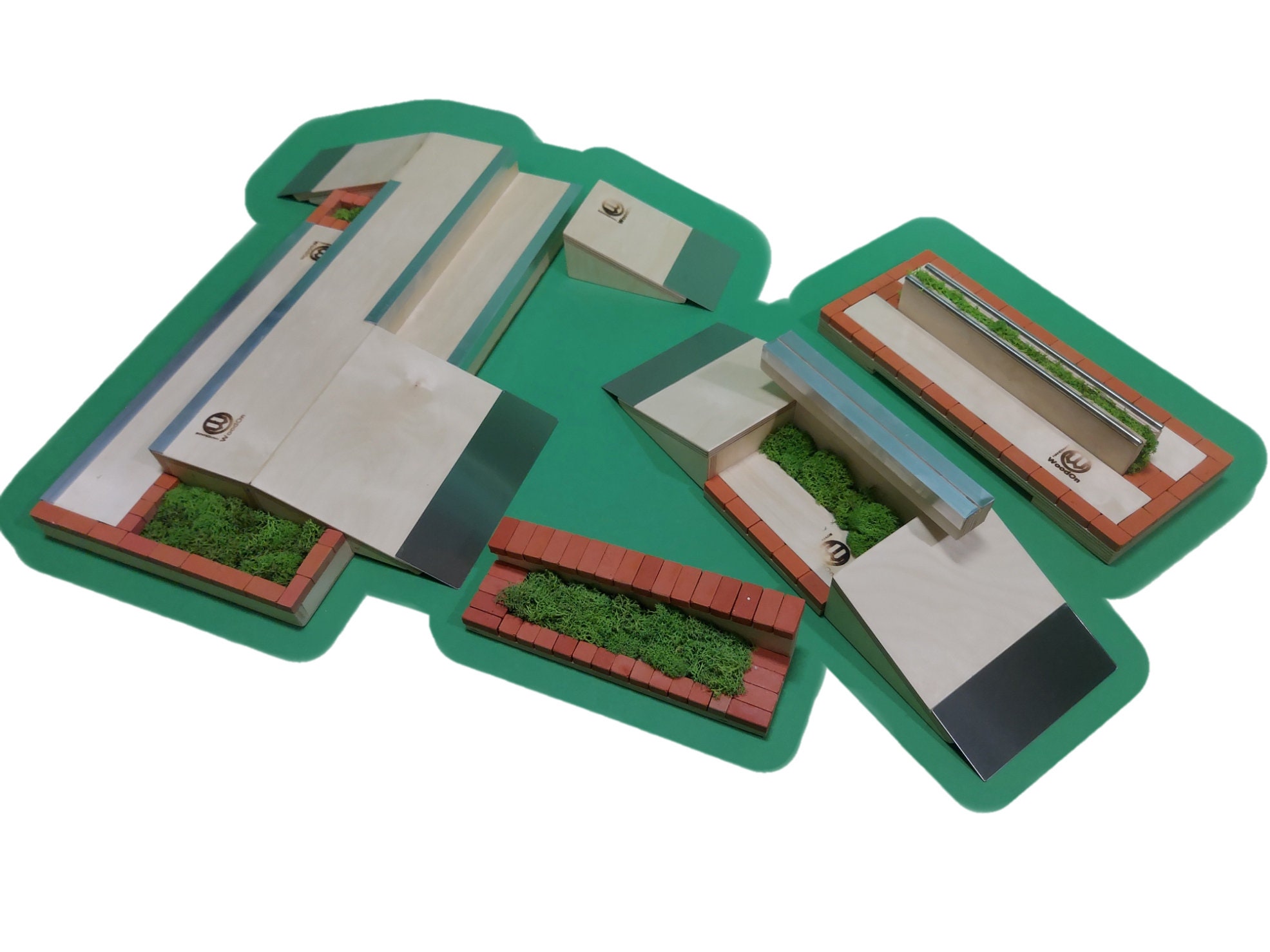 Fingerboard Ramp and Obstacles vert Set Etsy UK