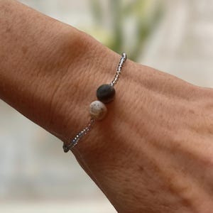 Boho armband med litet pärlmönster i agat och glas för kvinnor - Halvädelstensserien