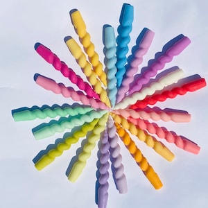 Set of 3 Twisted candles spiral candles soy wax scented candles vegan candles taper pillar candles garden party