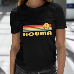 Houma, Louisiana Retro T Shirt, Wicked 70s 80s Style Houma Louisiana LA Shirt, Vintage Inspired