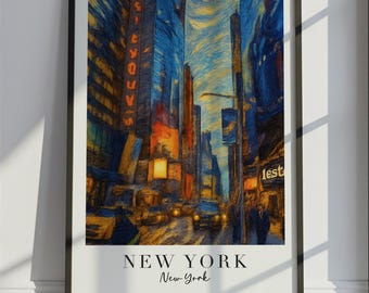 ニューヨーク旅行ポスター ヴァン・ゴッホ風、ニューヨーク