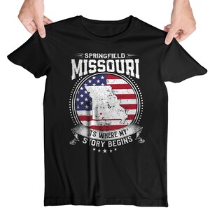 Springfield Missouri è dove inizia la mia storia, maglietta con bandiera Springfield MO