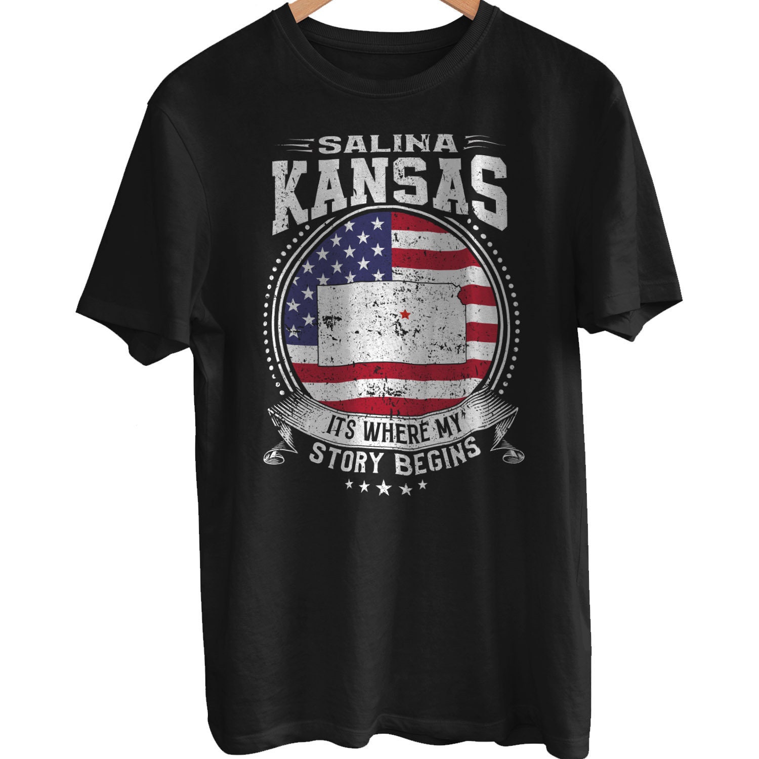 Salina Kansas It's Where My Story Begins, Salina KS Flag Shirt