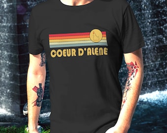 Coeur d'Alene, t-shirt rétro de l'Idaho, chemise d'identité Cœur d'Alene Idaho Wicked des années 70 et 80, inspiration vintage