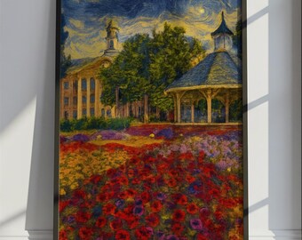 Fort Collins Travel Poster Van Gogh Style, Fort Collins United States Travel Print, Colorful Travel Wall Art Print