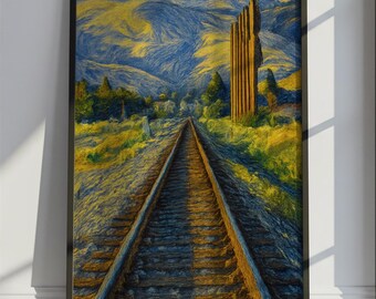 Fremont Travel Poster Van Gogh Style, Fremont United States Travel Print, Colorful Travel Wall Art Print