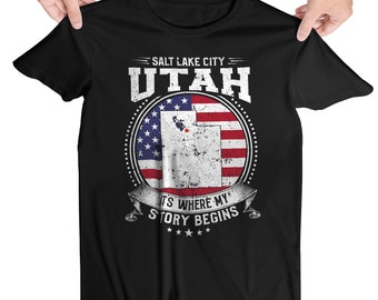 Salt Lake City Utah It's Where My Story Begins, Salt Lake City UT Flag Shirt