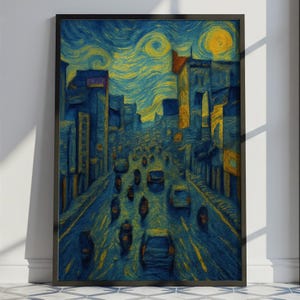 Bandung Digital Paint Poster - Bandung Indonesien Van Gogh Style Wall Decor Print