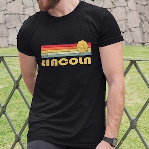 Lincoln, Nebraska Retro T Shirt, Wicked 70s 80s Style Lincoln Nebraska NE Shirt, Vintage Inspired