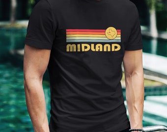 Midland, Texas Retro T Shirt, Wicked 70s 80s Style Midland Texas TX Shirt, Vintage Inspired