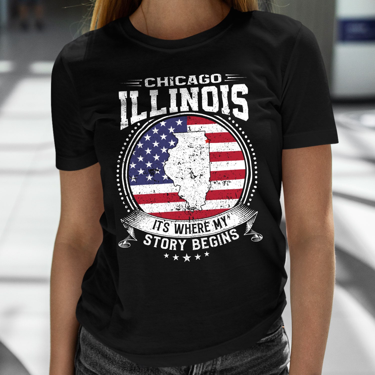 ★ILLIGO★ STAR LETTERING FIT T-SHIRT Yay for That T-shirt - Indigo