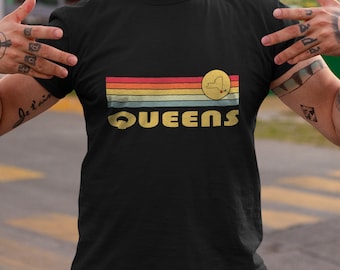 Queens, New York Retro T Shirt, Wicked 70s 80s Style Queens New York NY Shirt, Vintage Inspired